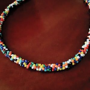 Choker, Bead Necklace, Adjustable, Kumihimo